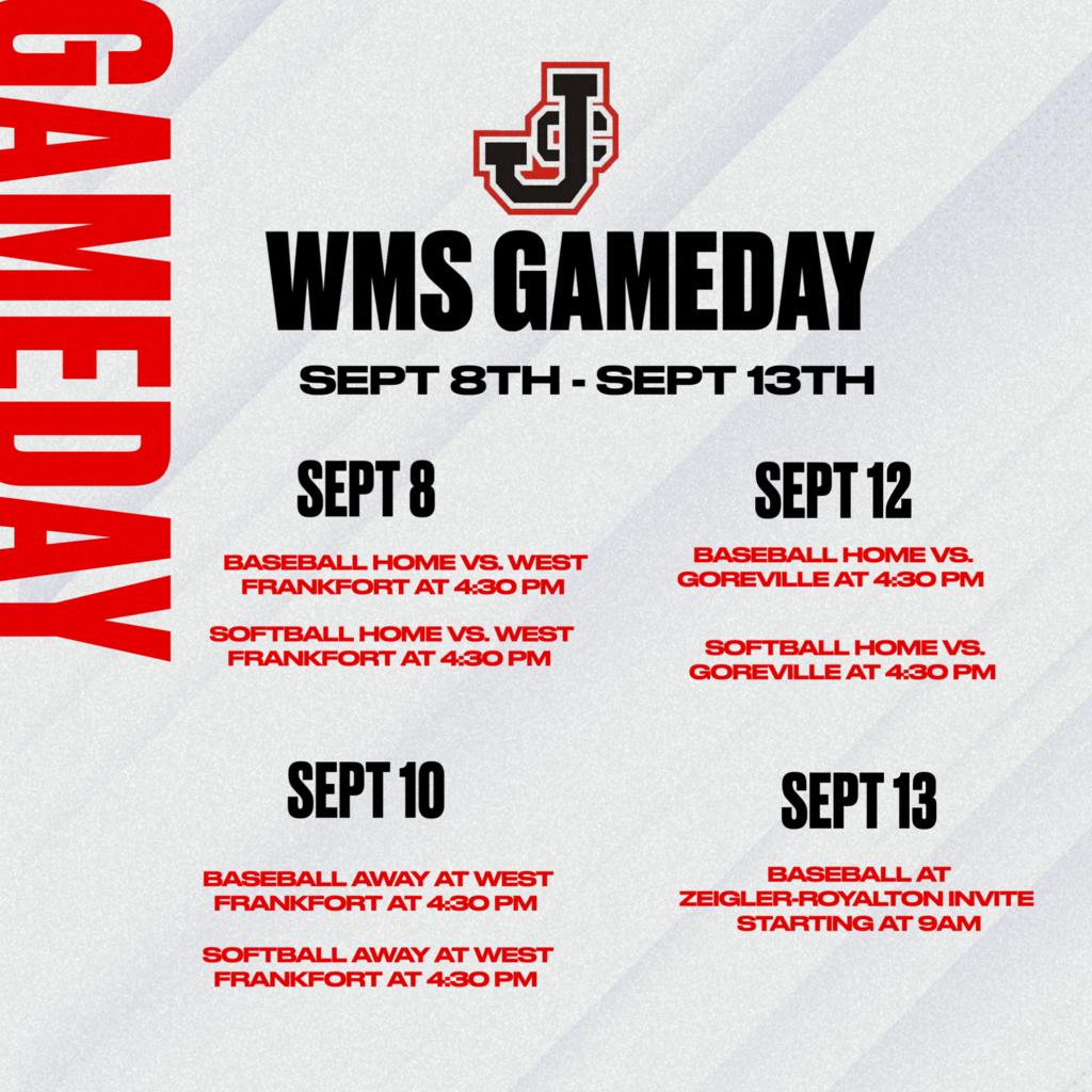 wms athletic schedule sep 8 -sept 13 2025