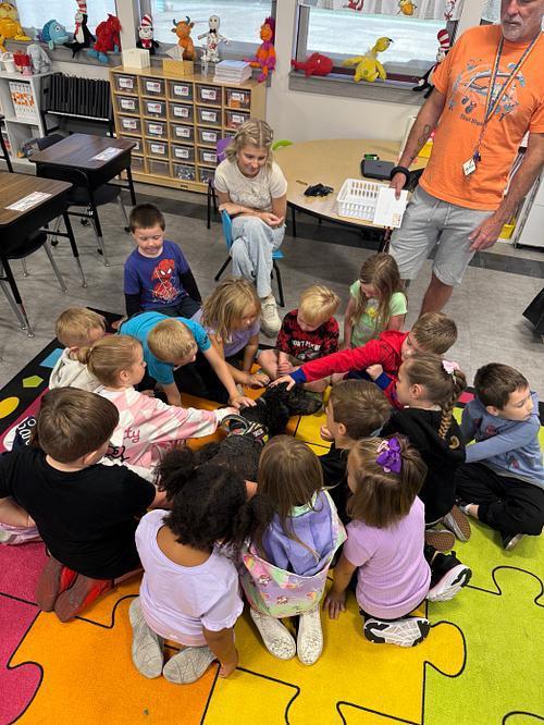 Mr. Kee and River visit kindergarten