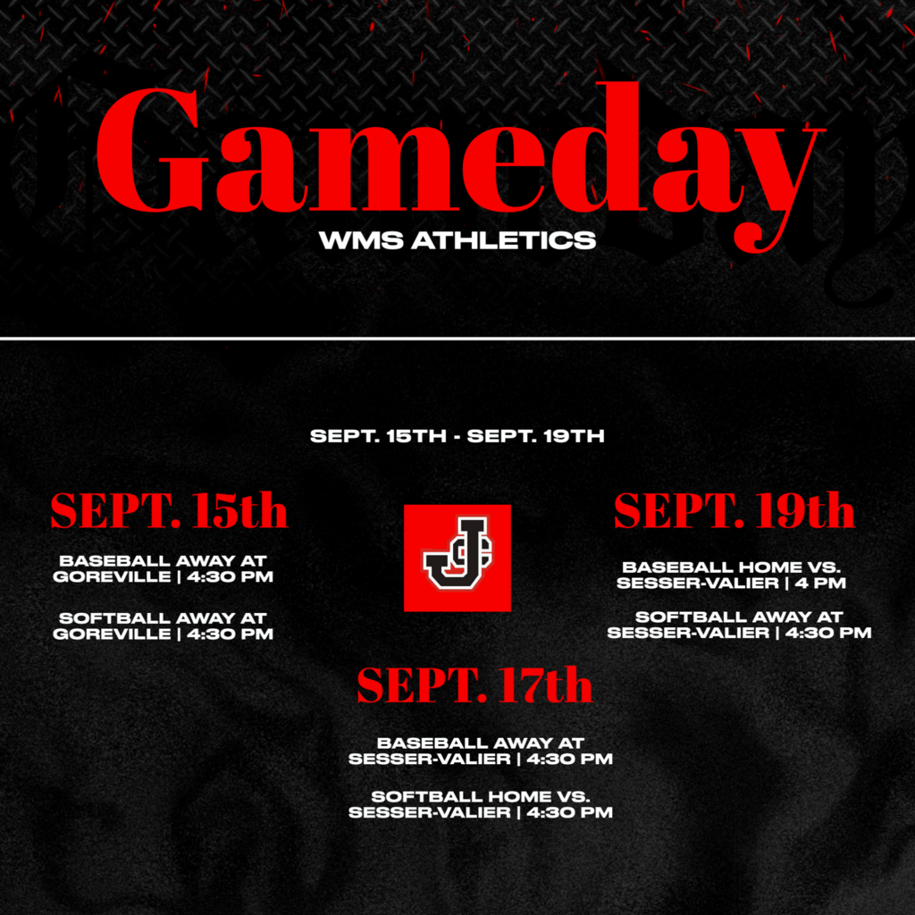 WMS athletic schedule sept. 15 -sept 19th 2025