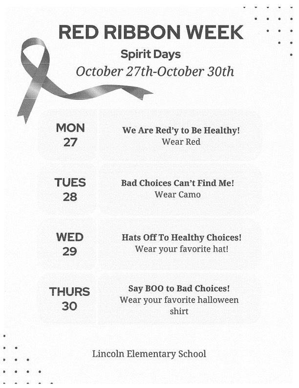 Lincoln 2025 Red Ribbon week schedule