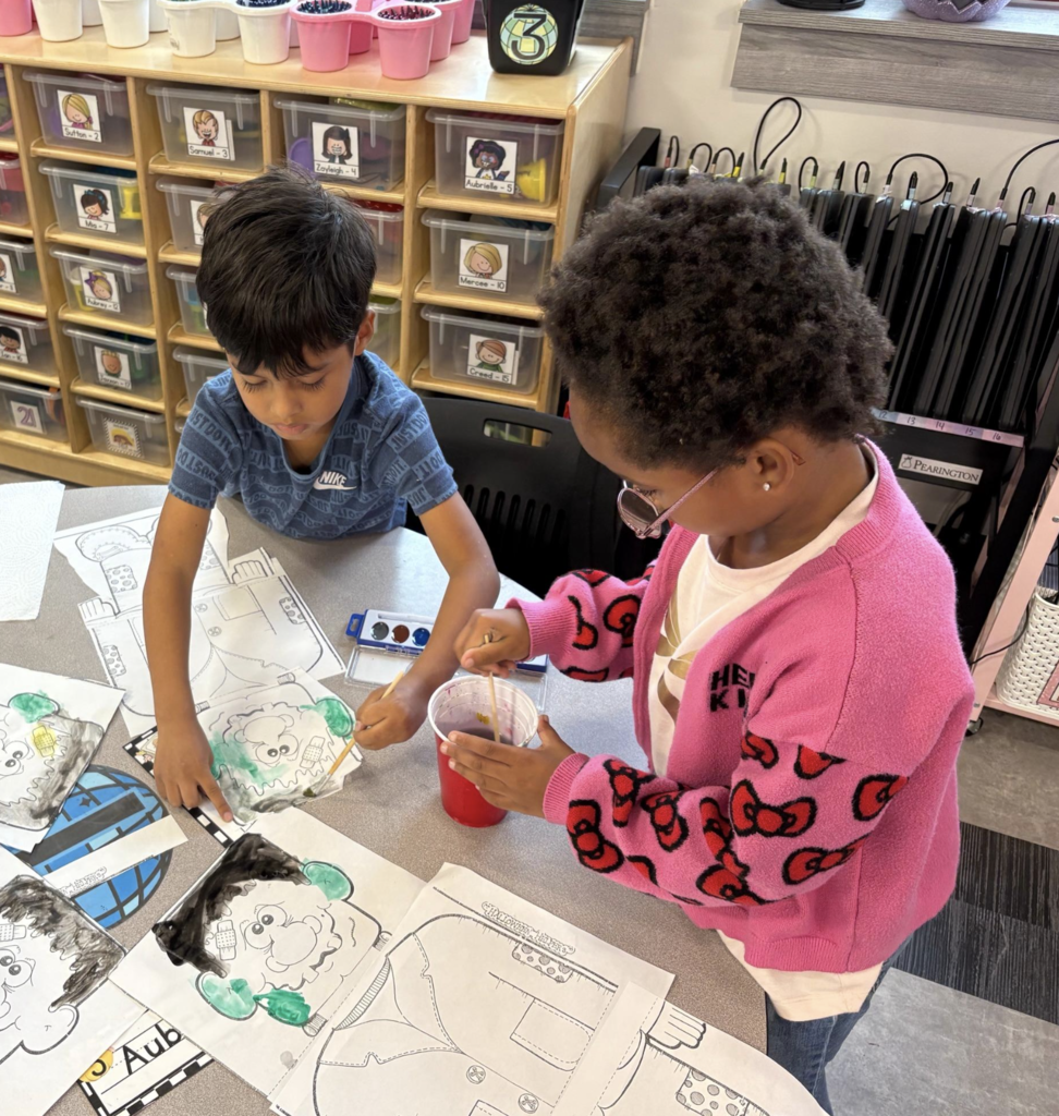 Boyd's classroom uses watercolors