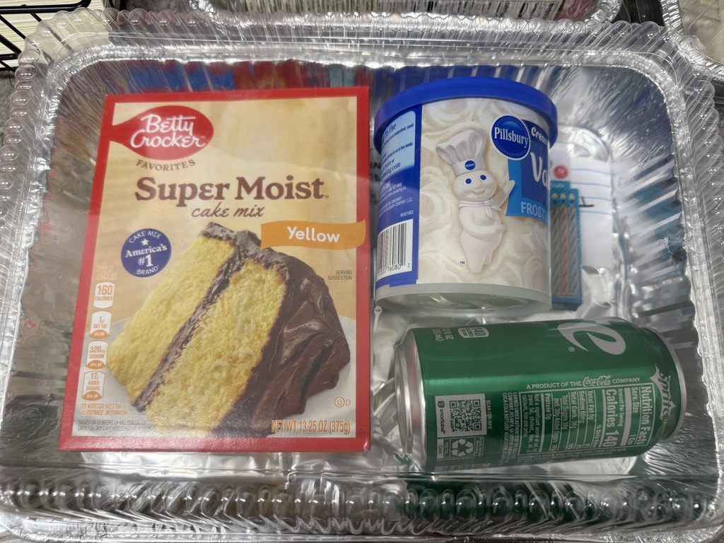 birthday cake food drive donation 