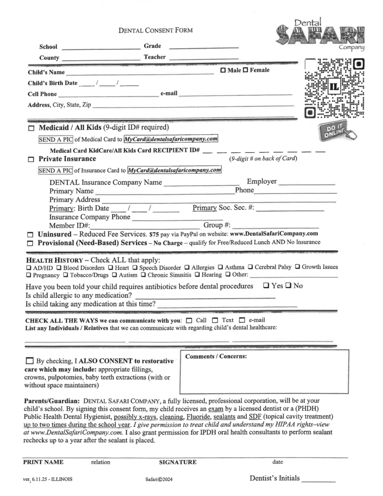 Dental safari information