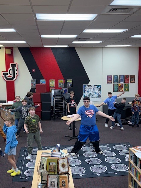 Mr. Harris shows off his dance moves