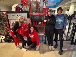 student council members interacting int he museum