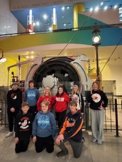 student council members interacting int he museum