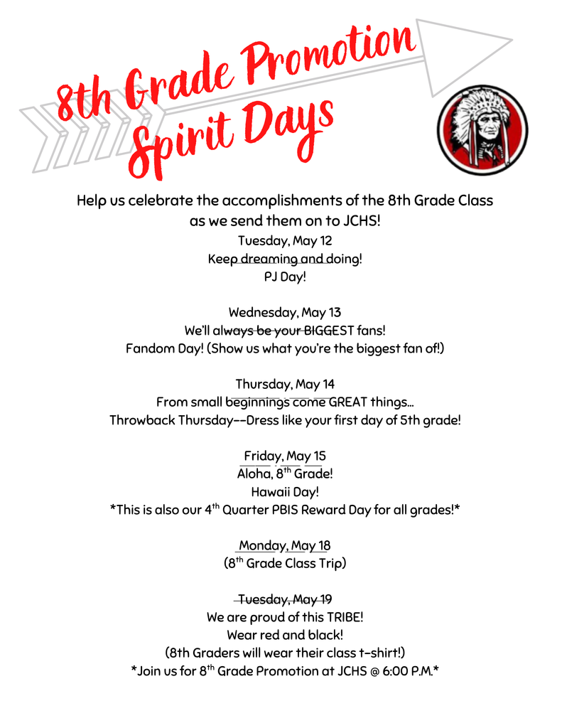 8th grade promotion spirit days