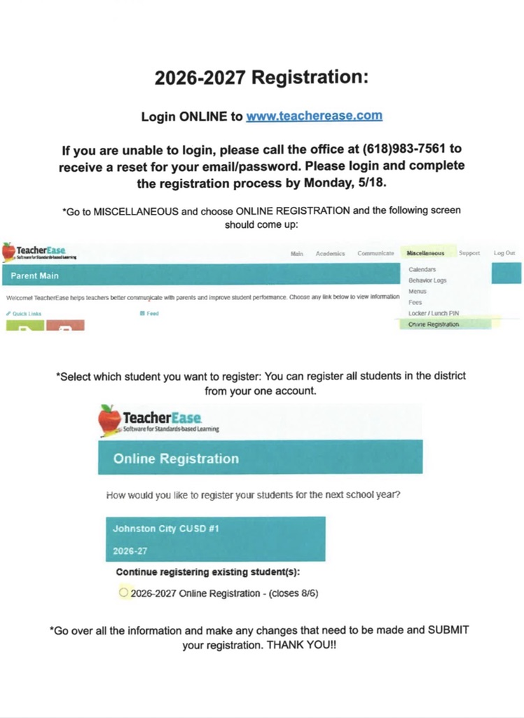 Online registration directions