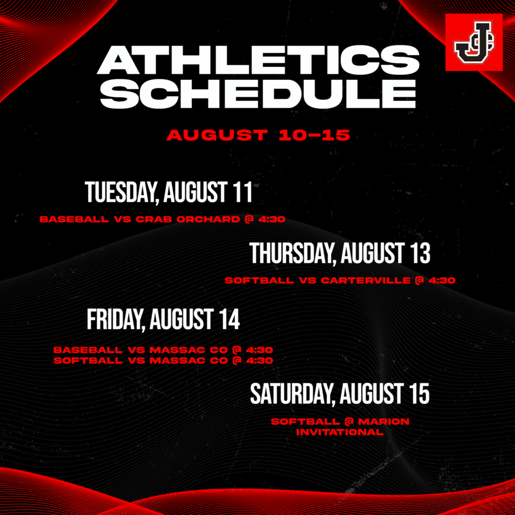 Weekly athletics schedule