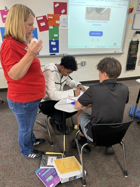 math students learning about area