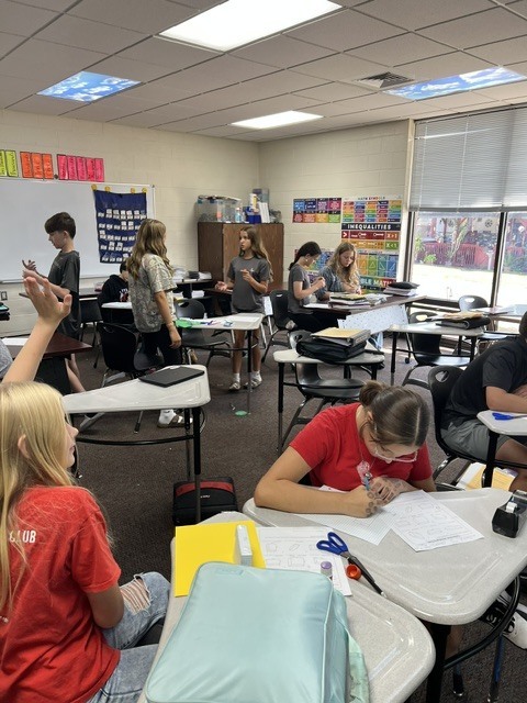 math students learning about area