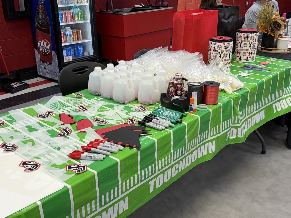 craft items set out for family night