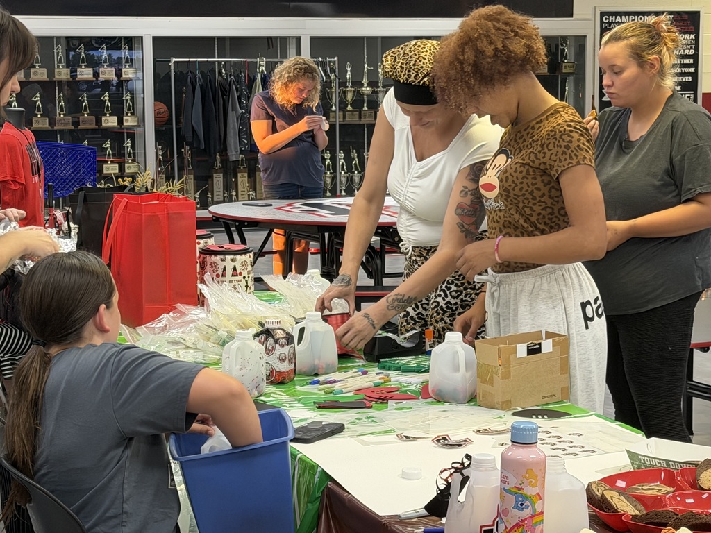 families gather supplies