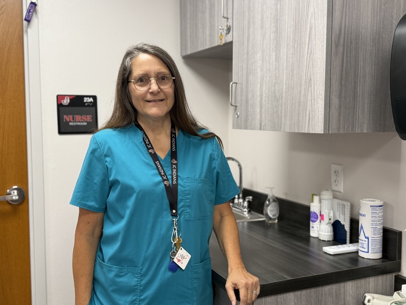 Nurse Mary in new nurses' station 