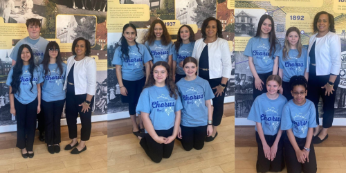 3 pictures in a collage of chorus groups 