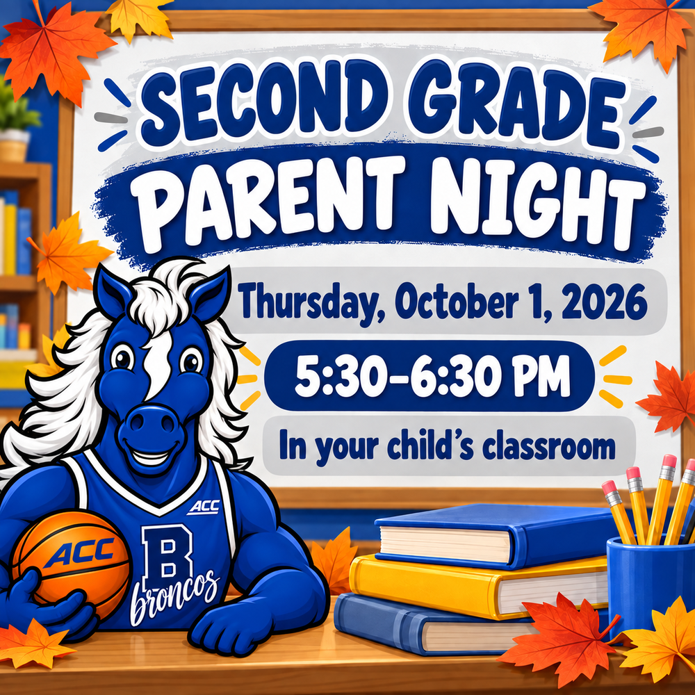 2nd grade parent night 10/1 5:30-6:30pm