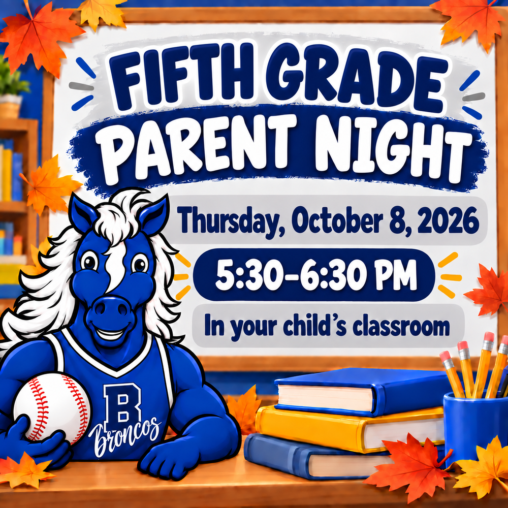 5th grade parent night 10/8 5:30-6:30