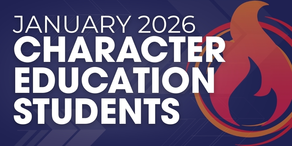A graphic that says January 2026 Character Education Students