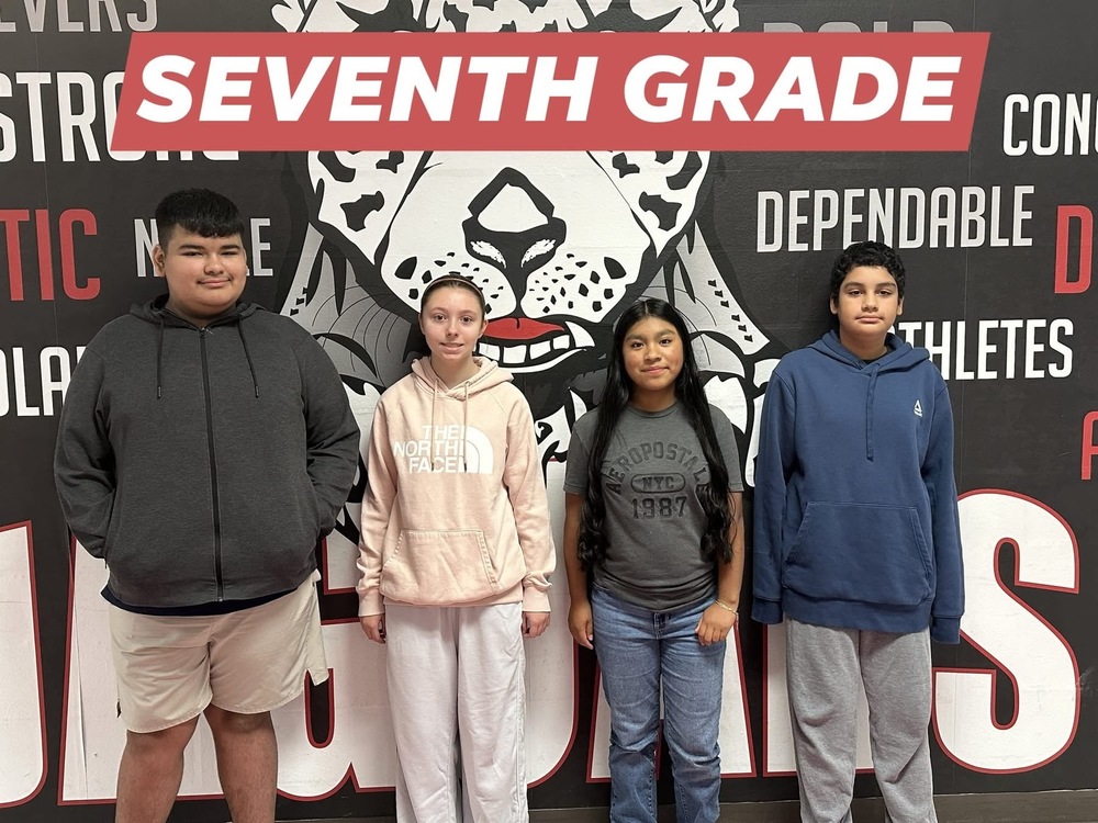 title 7th grade and picture with 4 7th grade students 