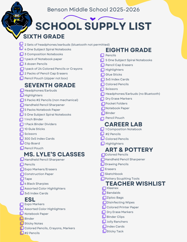 School Supply List!