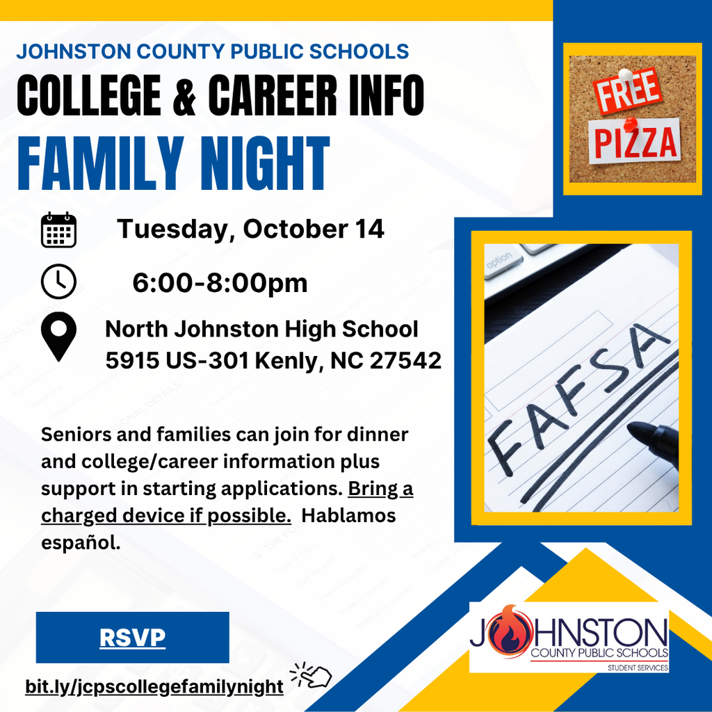 JCPS College Information Family Night, Tuesday, October 14, 6-8 pm, NJHS 