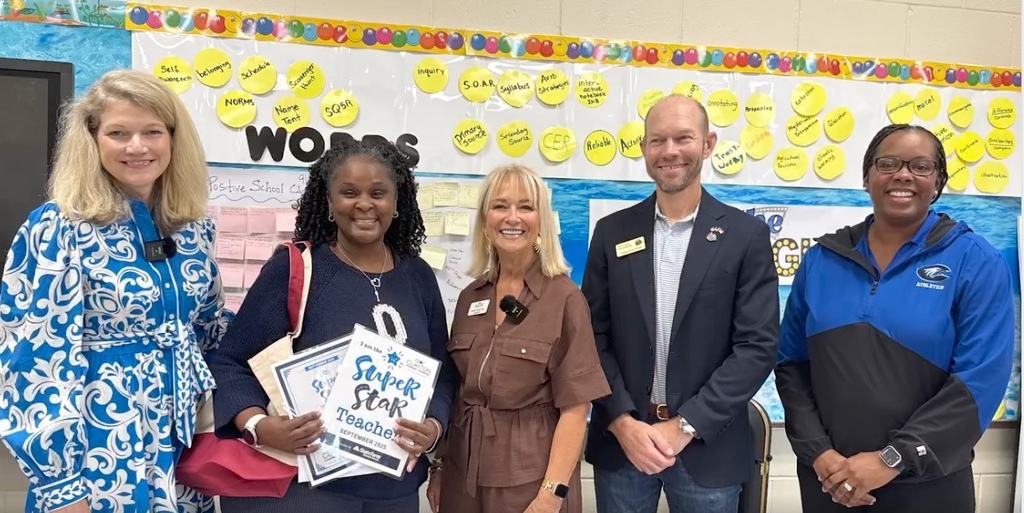 Ms. Mack and the Clayton Chamber Superstar teacher of the month september
