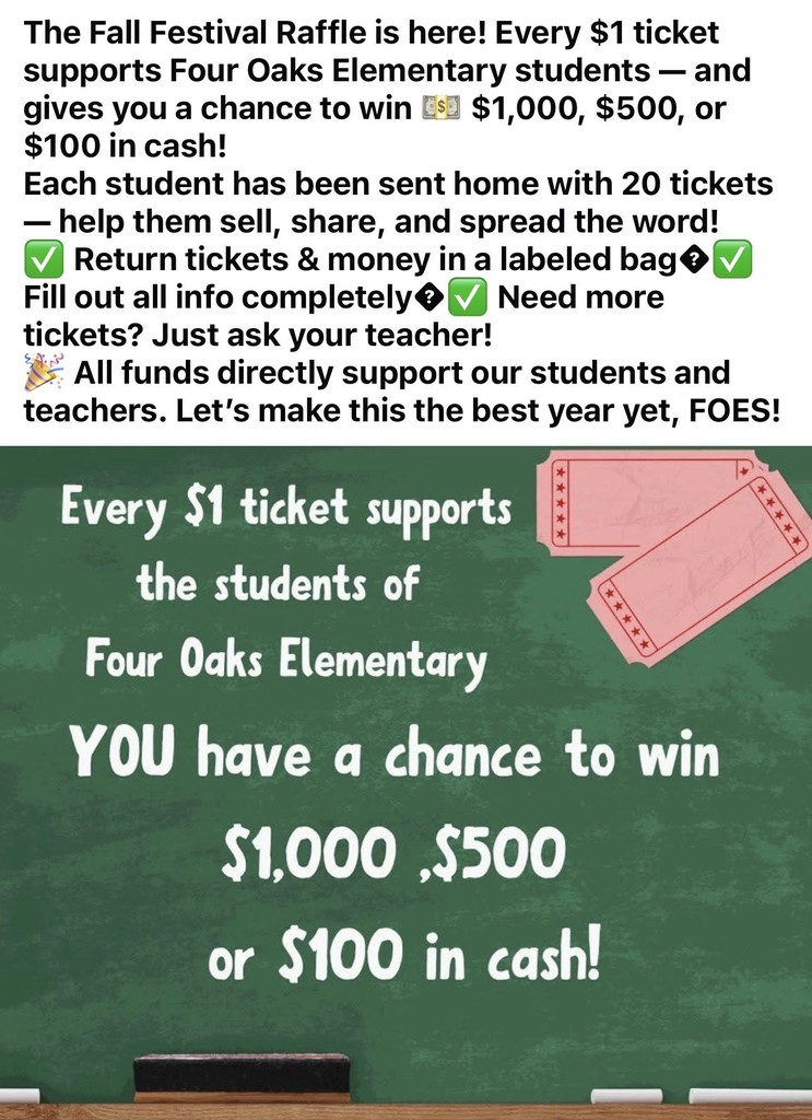 Fall Festival Raffle ticket sales information