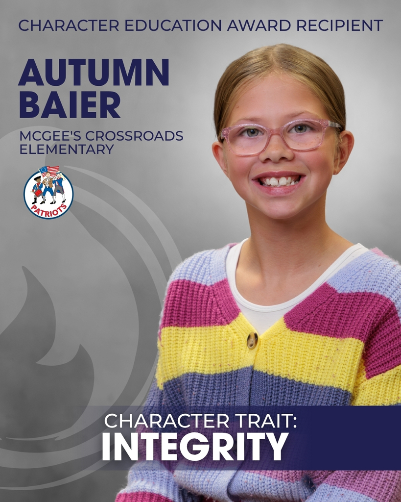Autumn Baier Character Education Award Recipient