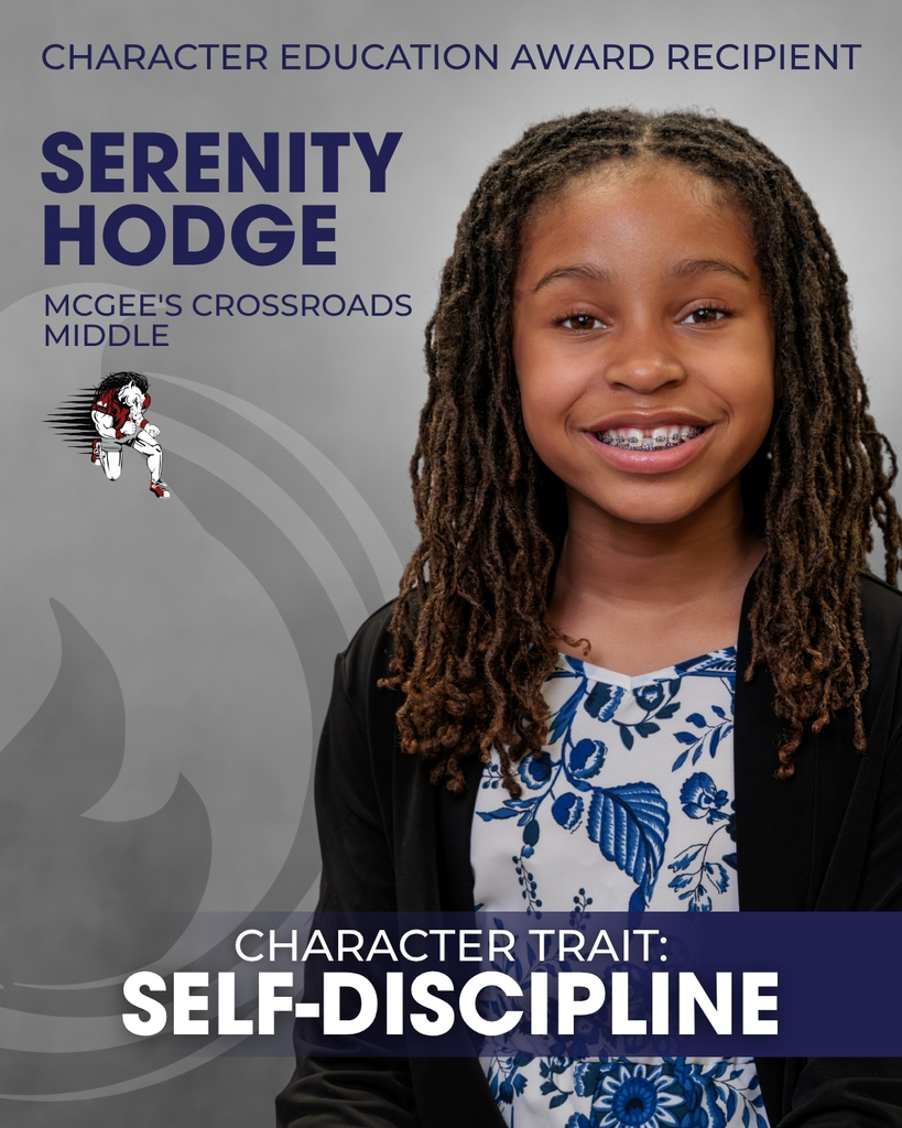 Serenity Hodge Character Education Award Recipient