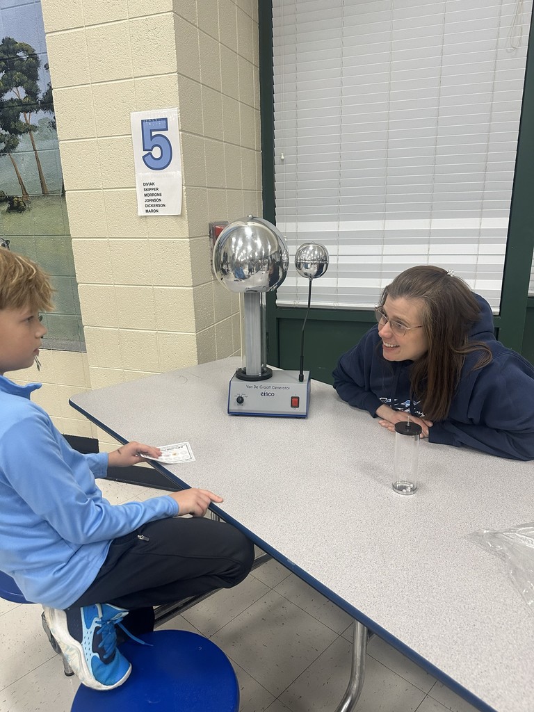 Van de Graaff generator with Mrs. Hoffman