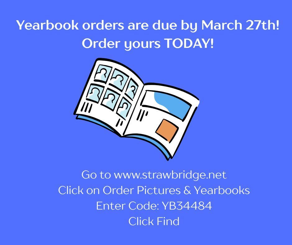 Yearbook orders due 3/27