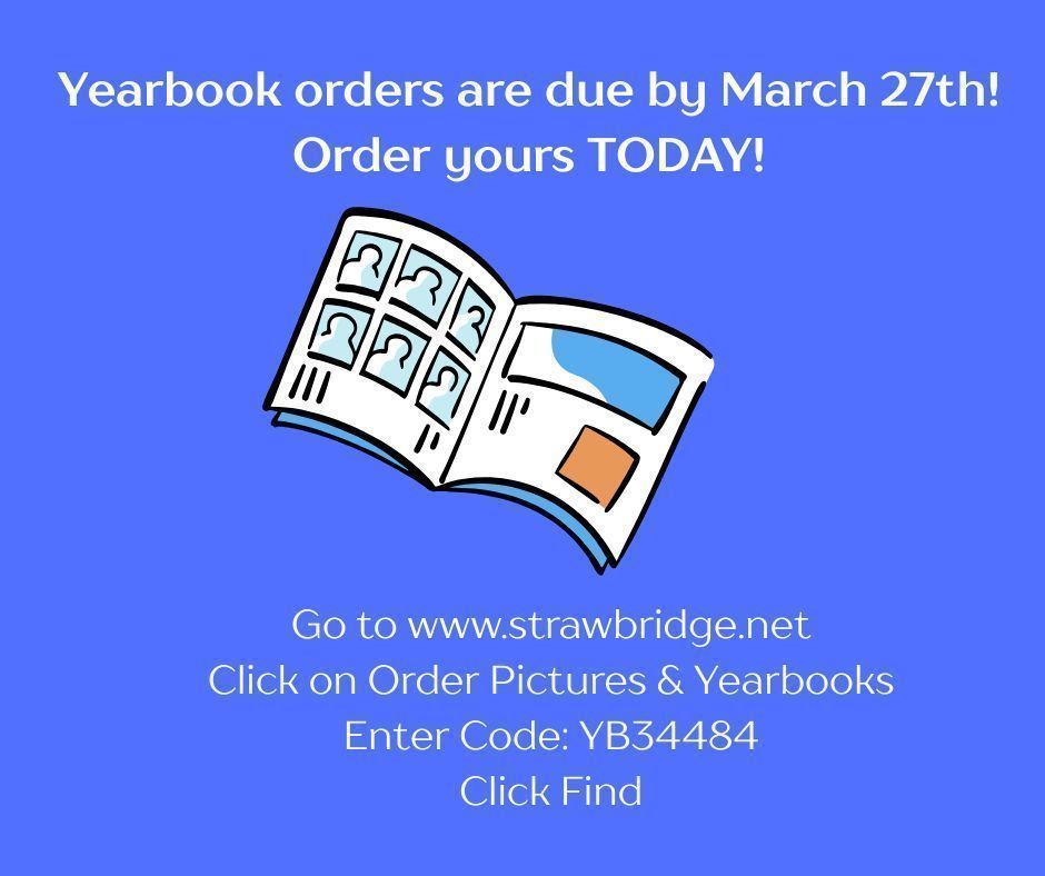Yearbook orders due 3/27