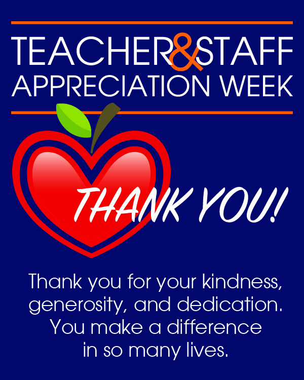Teacher and Staff Appreciation Week