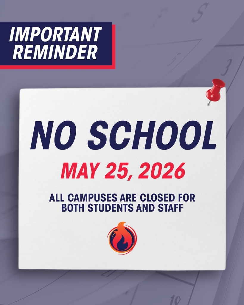 No School May 25. 2026