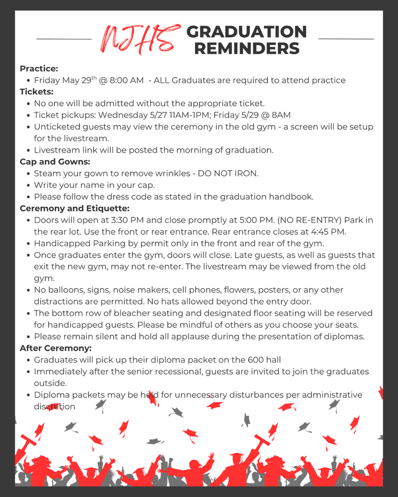 Graduation Reminders