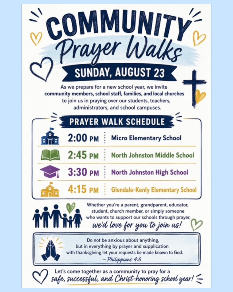 Community Prayer Walks; Sunday, August 23rd