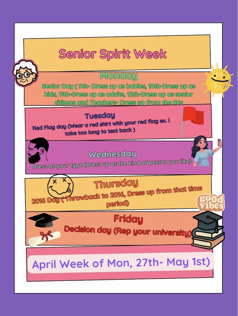 List of Spirit Week Activities