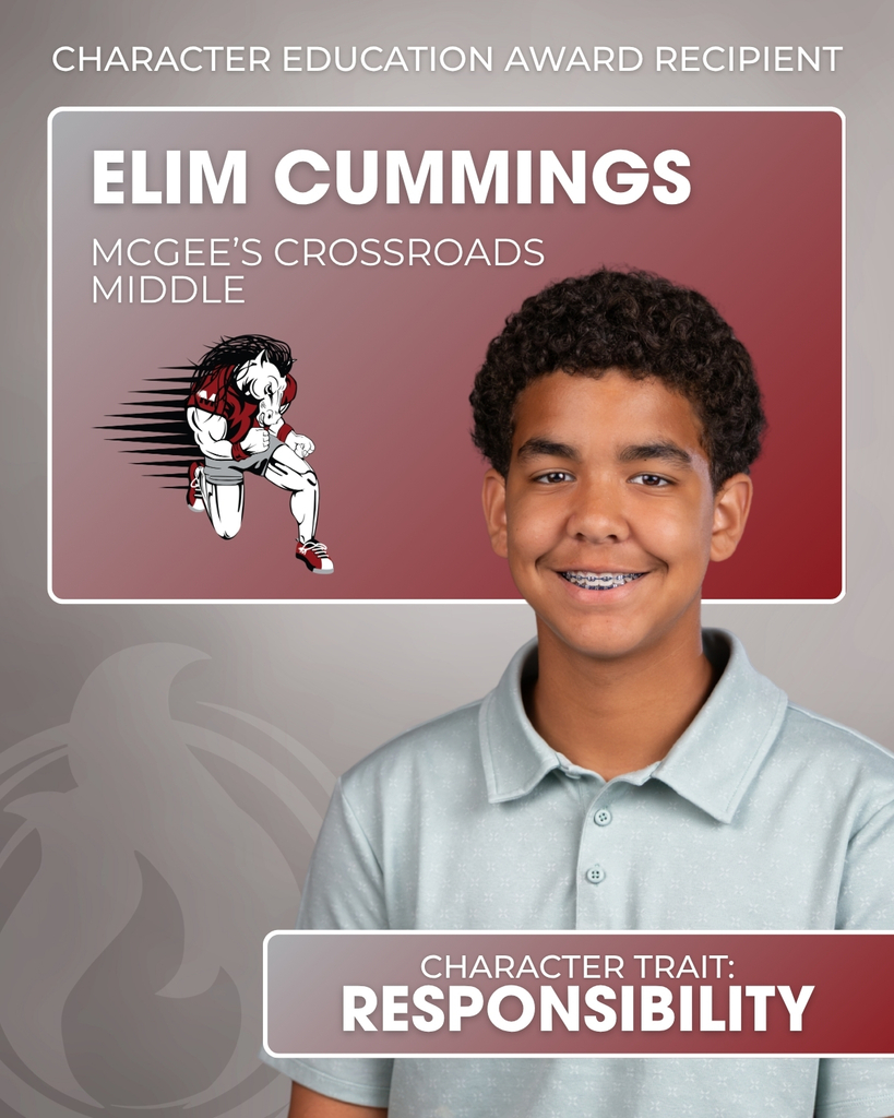 Elim Cummings Character Education Award Recipient