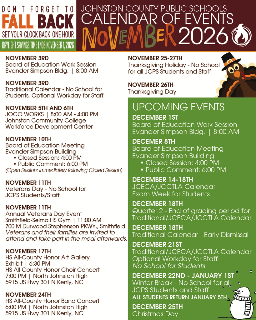 November Calendar of Events