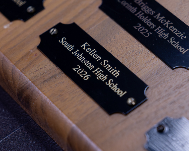 Kellen Smith name on plaque