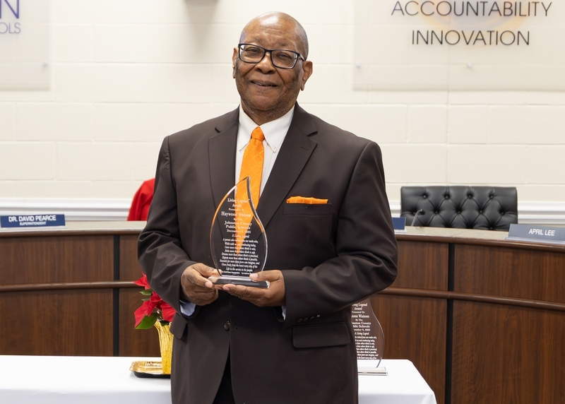 Haywood Watson accepts his Living Legend Award.