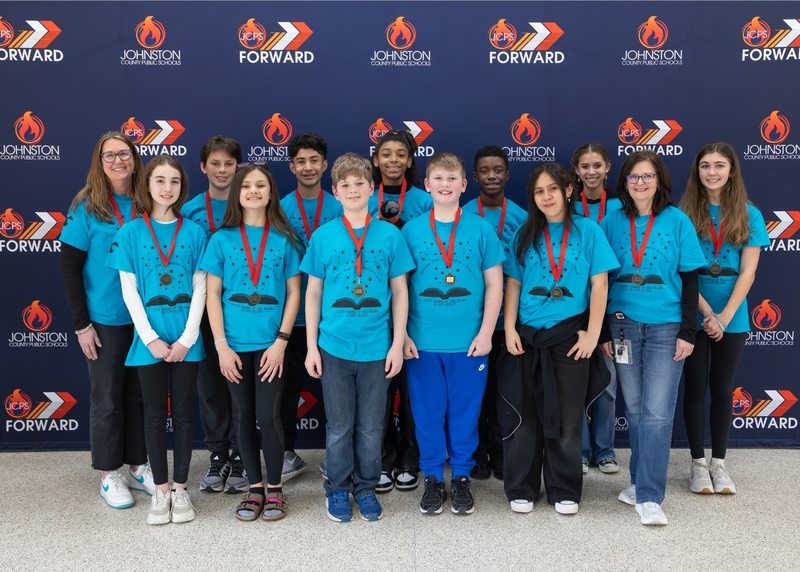 The Riverwood Battle of the Books team poses for a photo after winning second place.