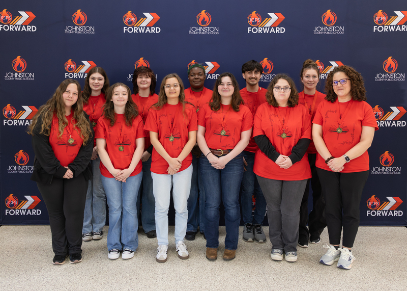 The North Johnston High team pose for a team photo with their second place medals proudly around their necks.