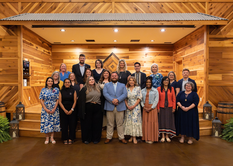 A group photo of all Johnston County Public Schools Flame for Learning Award semifinalists.