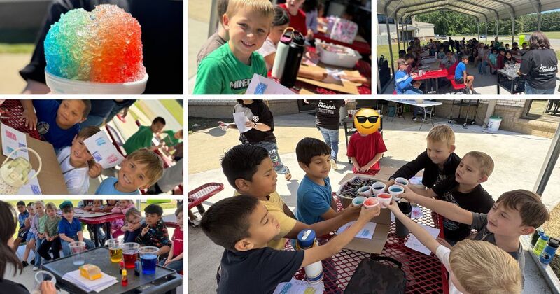 collage of various photos from special art lesson