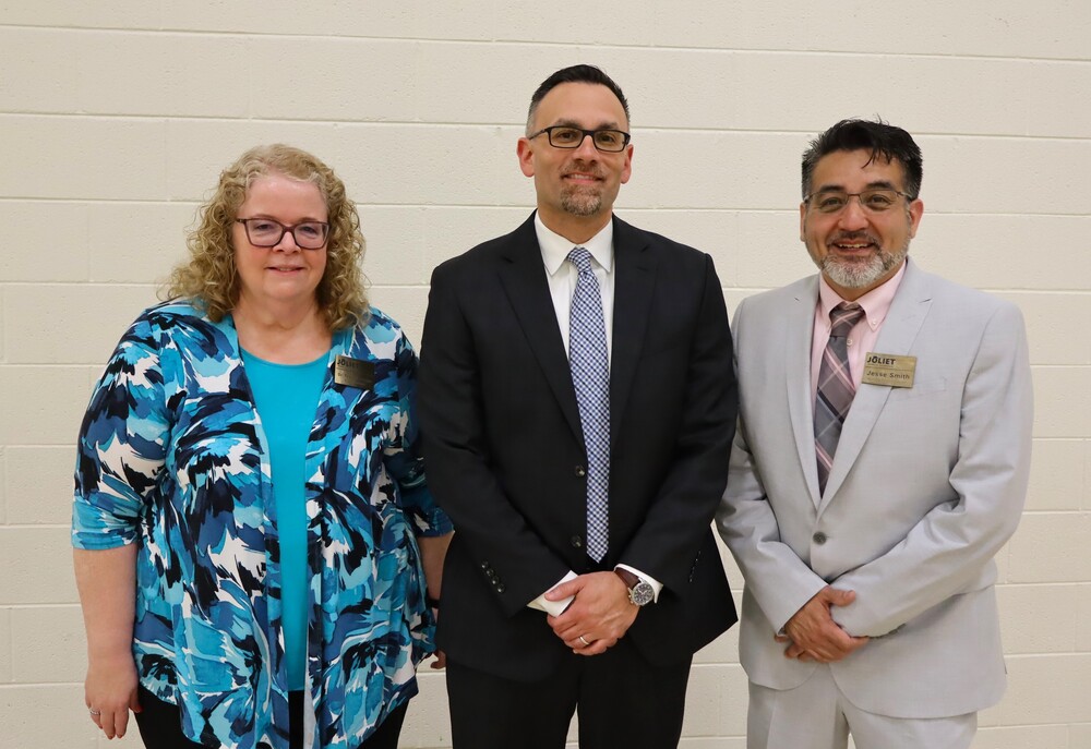 Superintendent Dr. Rouse, Jose Jaramillo, Board of School Inspector Jesse Smith