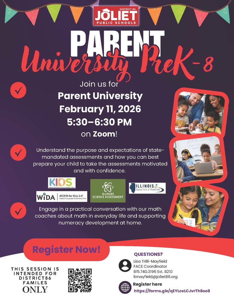 Parent University February 11, 2026 flyer