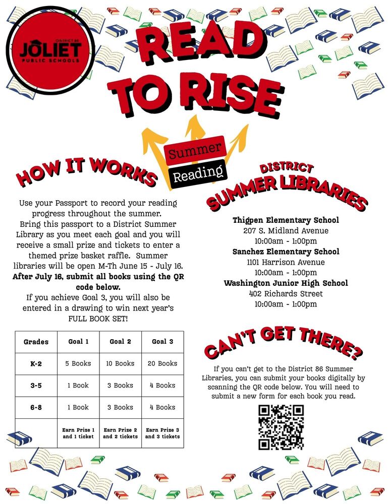 Summer Read to Rise Reading Program flyer