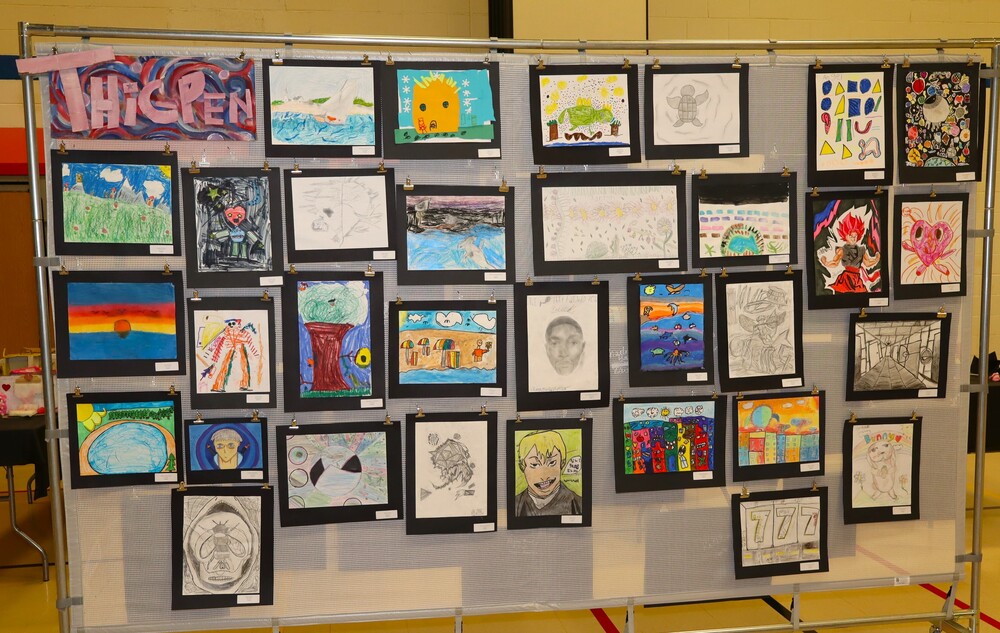student artwork on display at art show