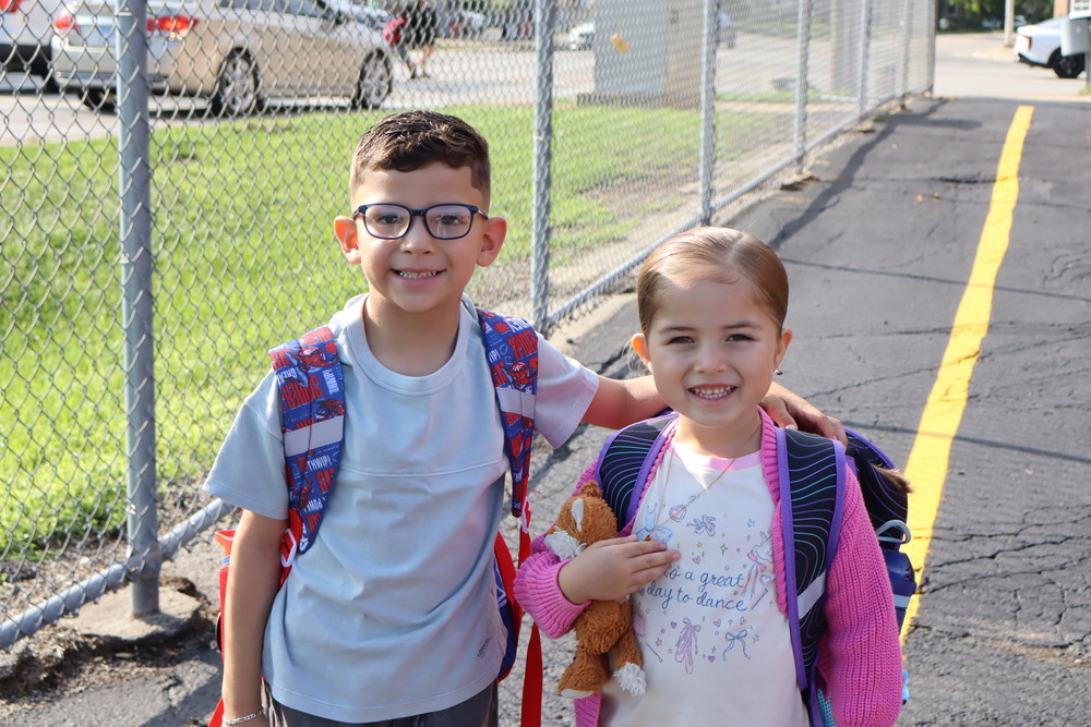 Two students on first day of school
